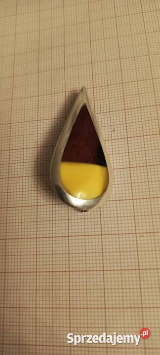 Broszka Bursztyn Vintage srebro Białystok