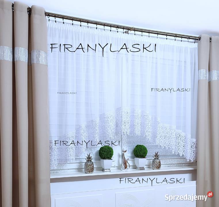 Firana 400x150 szeroka gipiura firanki do salonu Warszawa