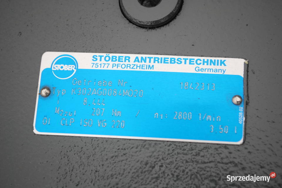 Motoreduktor kątowy 15kw 170obrmin StqberStubbe Kargowa