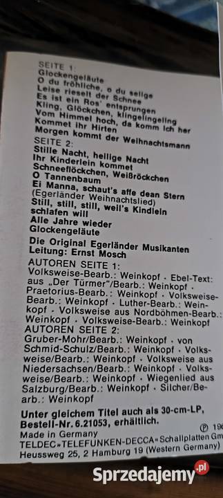 Wesołych Świąt muzyka Bożonarodzeniowa Frhliche sprzedam