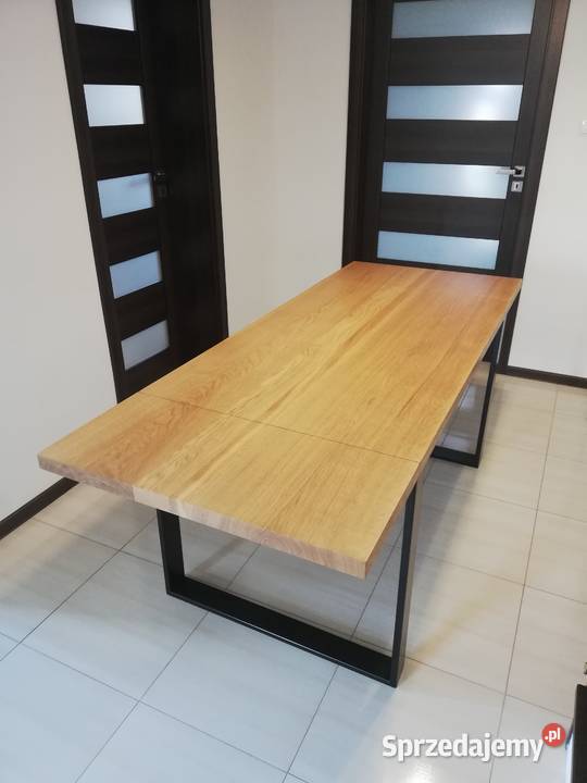 Stół dębowy metalowe nogi LOFT płozy 90 x 160 Stara Kakawa