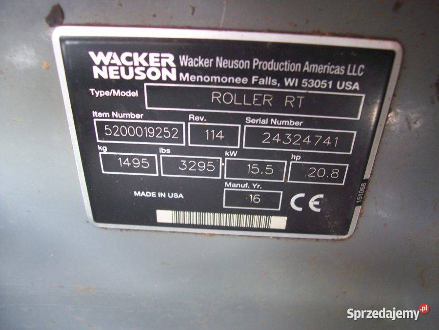 19 Walec WACKER NEUSON RTSC3 2016R śląskie Żywiec