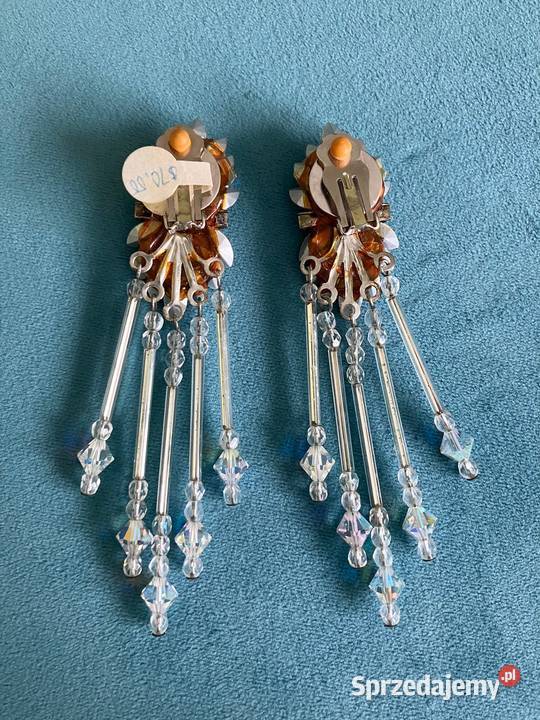 Nowe bajkowe kryształowe długie klipsy kolczyki Zegarki i Biżuteria Nisko