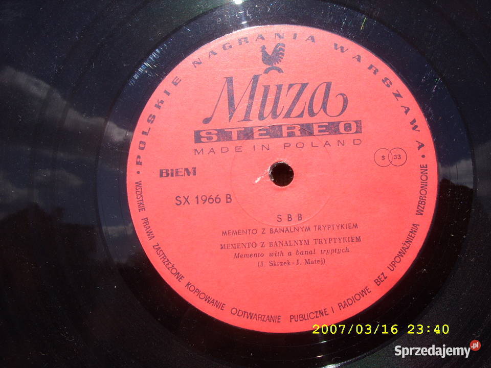 Winyl LP Rock SBBMemento z banalnym tryptykiem 1 płyta Wołów