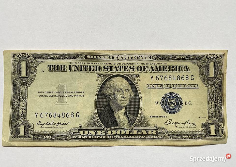 1 Dollar Silver Certificate seria 1935E Będzin sprzedam