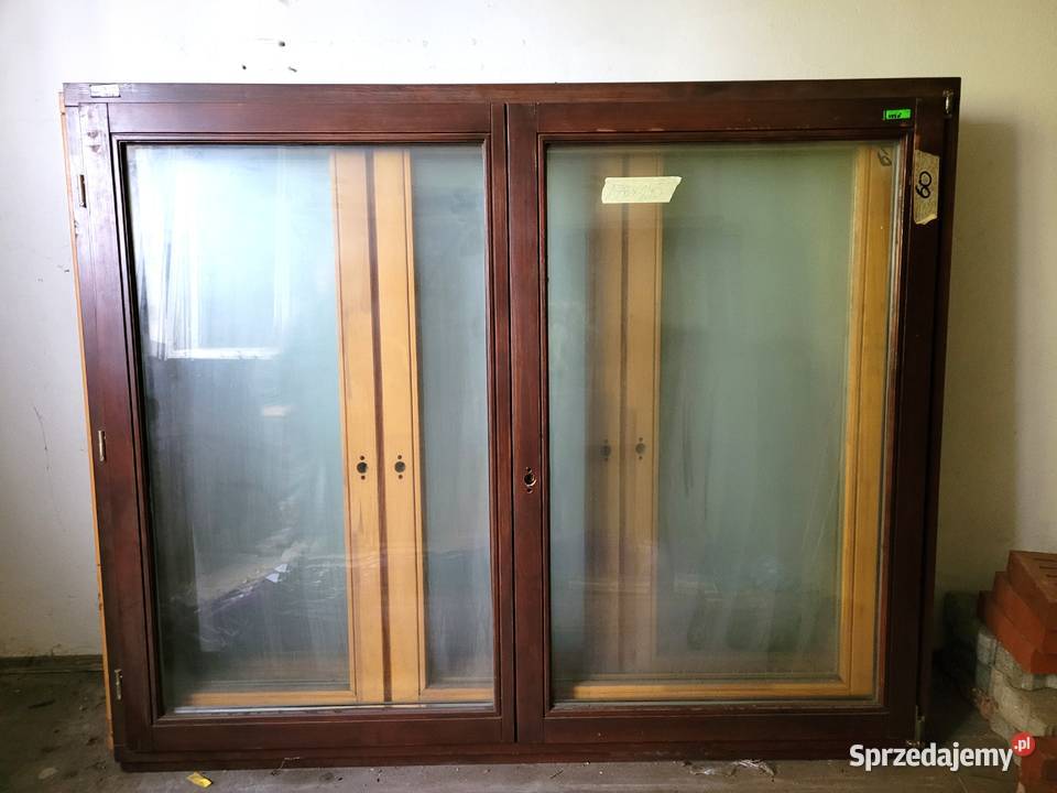 okno okna drewniane 178x145 dwuskrzydłowe 3 opolskie Turawa