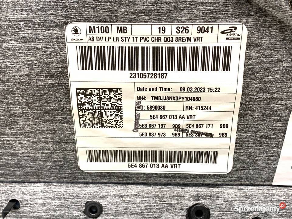 BOCZEK DRZWI LEWY PRZÓD SKODA OCTAVIA IV Kombi podkarpackie sprzedam