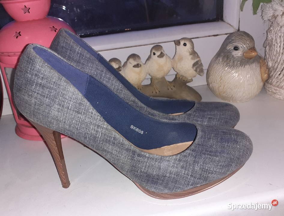 Szpilki jeans Farasion 40 wyprzedaż Czółenka Sosnowiec sprzedam