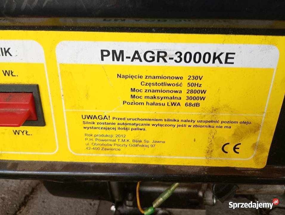 Agregat powermat 3kw sprawny gotowy do pracy Dąbrowa Górnicza sprzedam