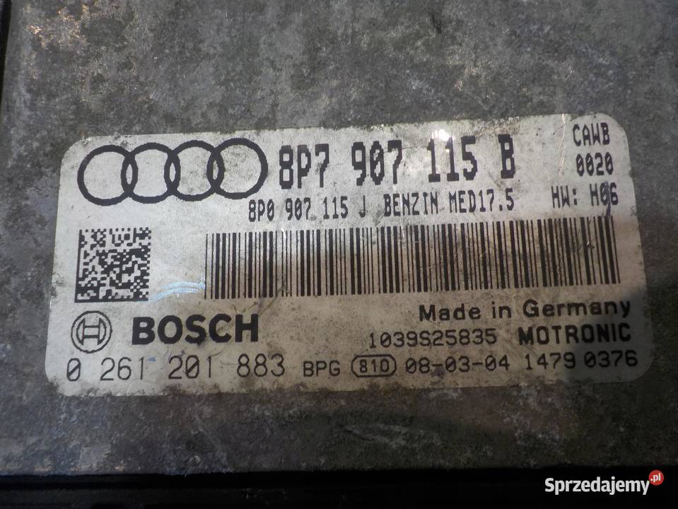 AUDI A3 8P II 20 TFSI 08r sterownik komputer Czujniki i sterowniki