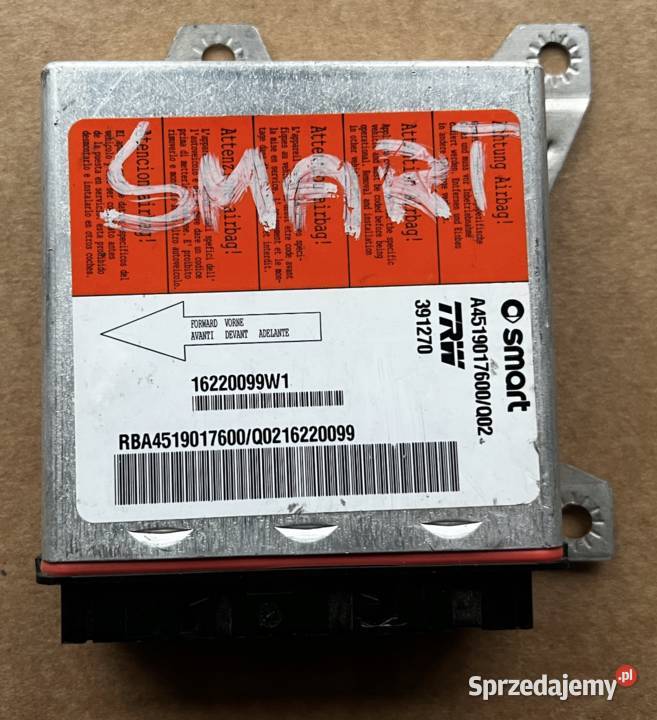 SMART A4519017600 SENSOR MODUŁ STEROWNIK AIRBAG Kłodzko sprzedam