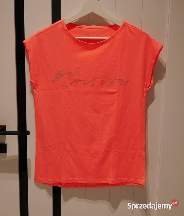 Reserved świetna neonkowa bluzeczka 36 S różowy Bluzki i koszule dolnośląskie