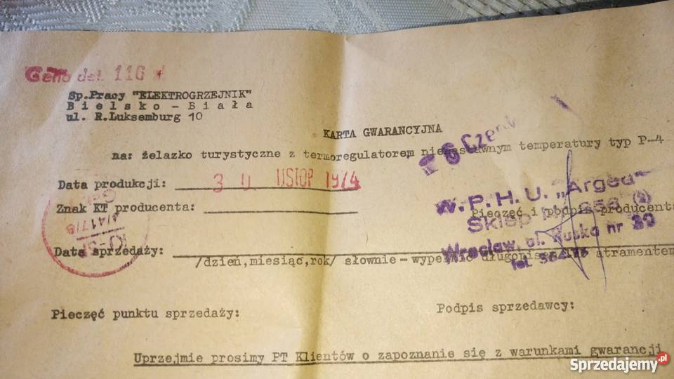 Żelazko turystyczne z PRL 1974 Pozostałe