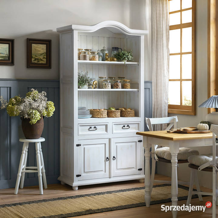 Stylowy biały regał drewniany REG 06 Maków Podhalański sprzedam