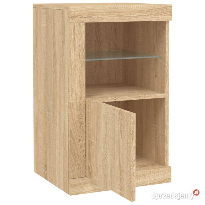 Szafka boczna z LED kolor dąb sonoma materiał Warszawa