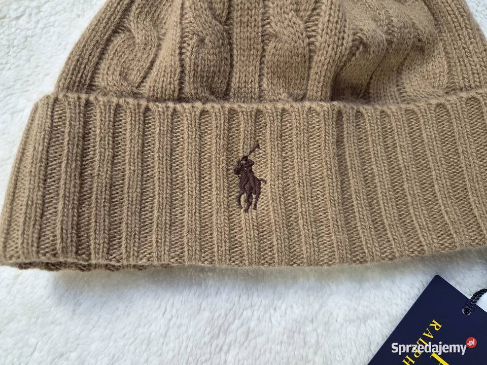 Nowa brązowa czapka bawełniana Polo Ralph Lauren Uniseks Bibice