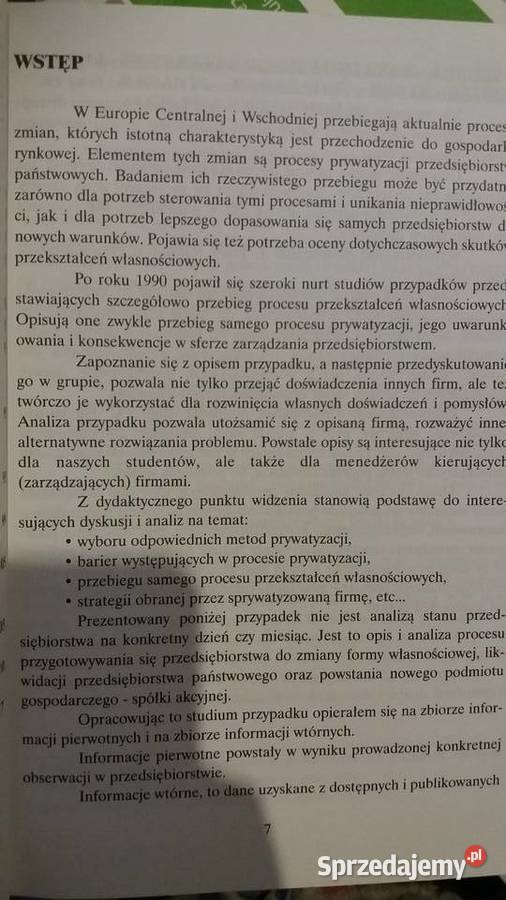 restrukturyzacji do prywatyzacji Filipczuk Warszawa sprzedam