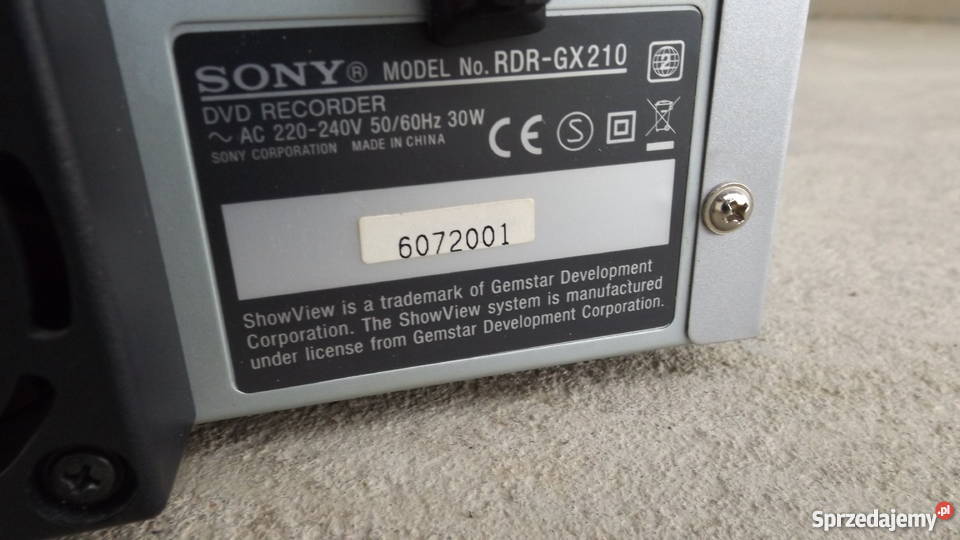 NAGRYWARKA ODTWARZACZ DVD SONY RDRGX210 Component Grodziczno