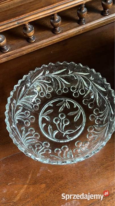 Salaterka miska owocarka Szkło prasowane Dekor pomorskie Gdańsk