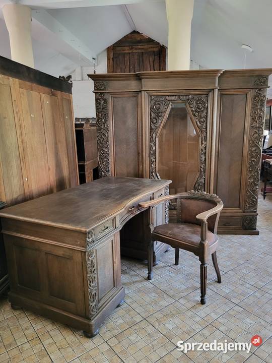 Piękny zestaw gabinetowy antyczny biblioteka Antyki, Sztuka, Kolekcje Rybnik