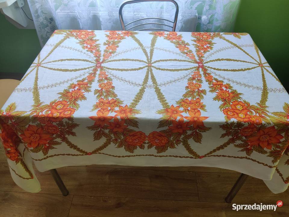 Obrus pomarańczowe kwiaty Obrusy Myszków