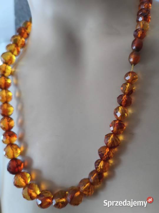Naszyjnik Bursztyn Fasetowane Vintage Białystok