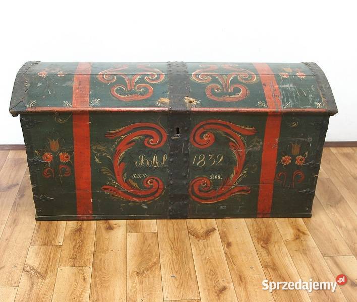 Oryginalny Kufer Malowany 1832 AntykiMarki Meble mazowieckie Marki sprzedam