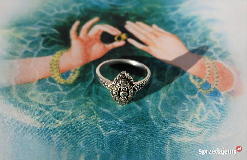 Stary pierścionek markiza markasyty srebro 925 Lublin