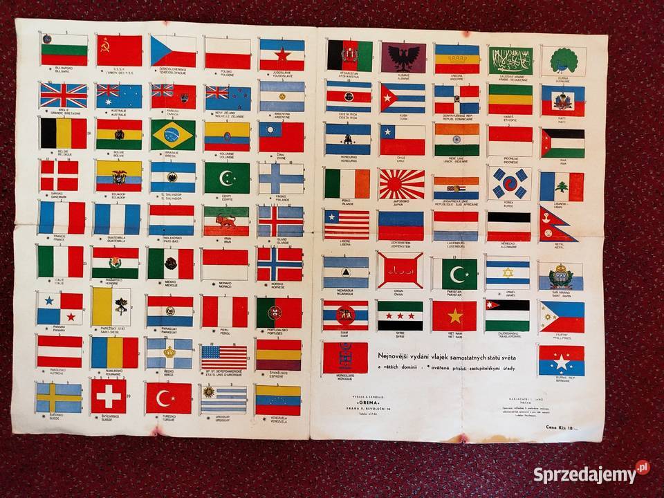 Plakat flagi państw łata 195052 Opole