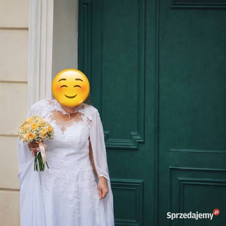 Wyjątkowa sukienka ślubna z Bridal cape 4XL/48