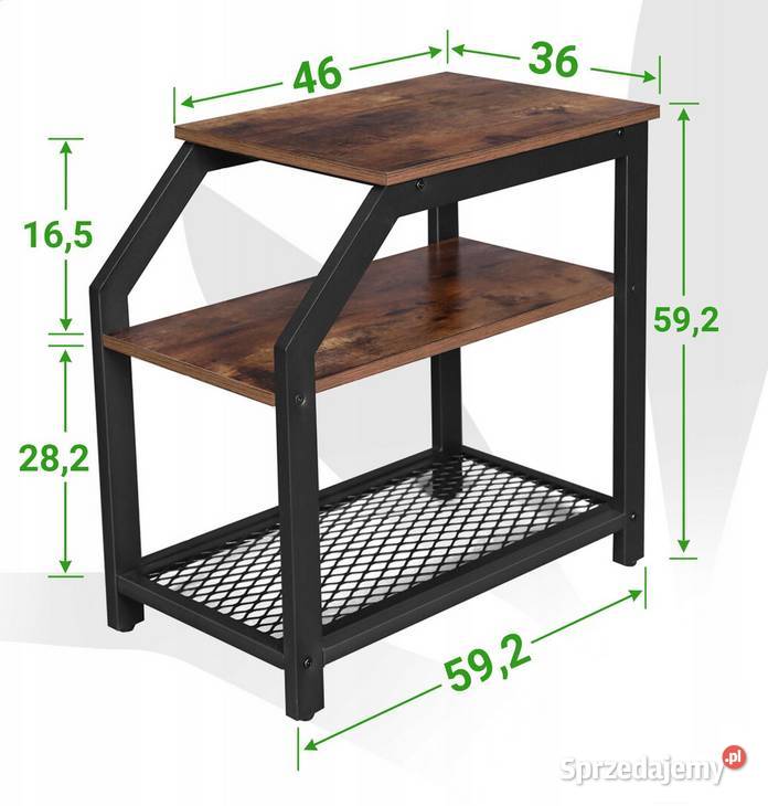 STOLIK KAWOWY NOCNY DO ŁÓŻKA METALOWY jasny brąz