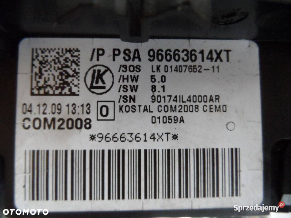 PRZEŁĄCZNIK ZESPOLONY PEUGEOT 3008 96663614XT Motoryzacja