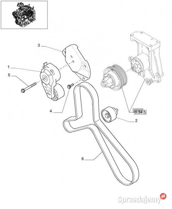 Holland T6010 Koło pasowe 65mm 2852245 wielkopolskie Jastrzębniki sprzedam