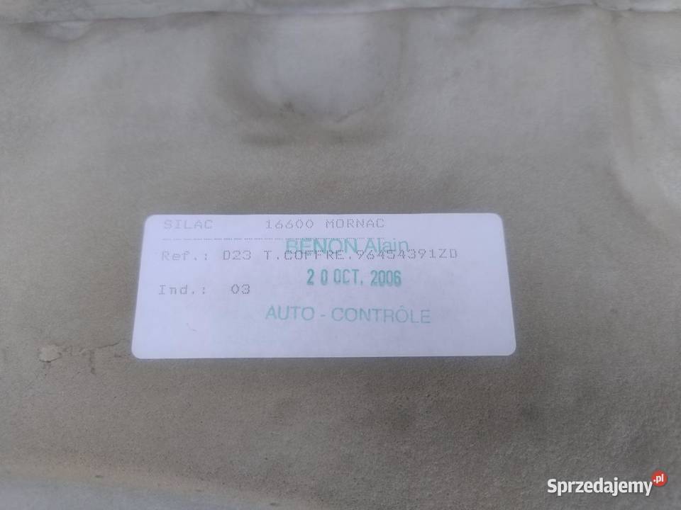 WYKŁADZINA BAGAŻNIKA PEUGEOT 407 96454391ZD