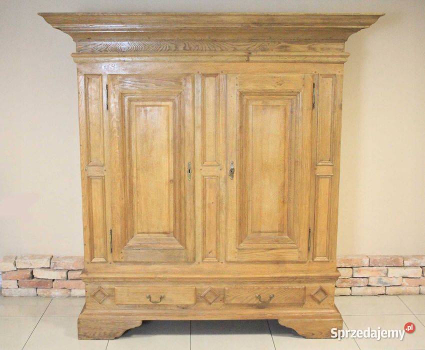 Solidna szafa z litego dębu półki regał zamykany śląskie Góra