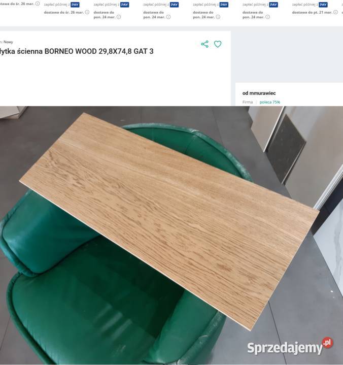 Płytka ścienna BORNEO WOOD 298X748 GAT 3 łódzkie Opoczno
