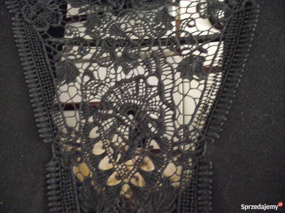 PINK CRAYON USA CZARNY KARDIGAN Z GIPIURĄ r M Rozmiar 38(M)