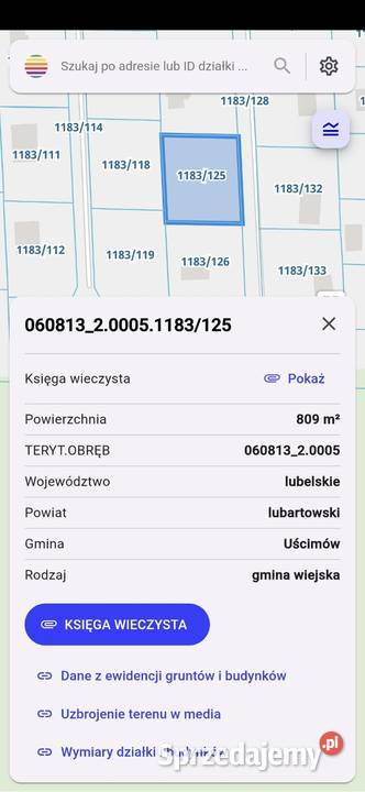 Sprzedam działkę Krasne 14m Sprzedaż lubelskie
