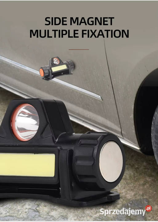 Reflektor czołowy LED USB COB super jasny Latarki i oświetlenie mazowieckie Warszawa