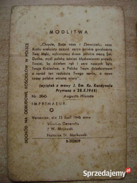 Starocie z PRL Obrazek święty Powstańców pomorskie