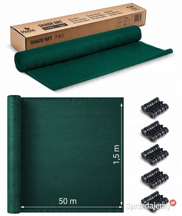 siatka cieniująca plonos 50 m 50 zacisków 110 gm Łódź