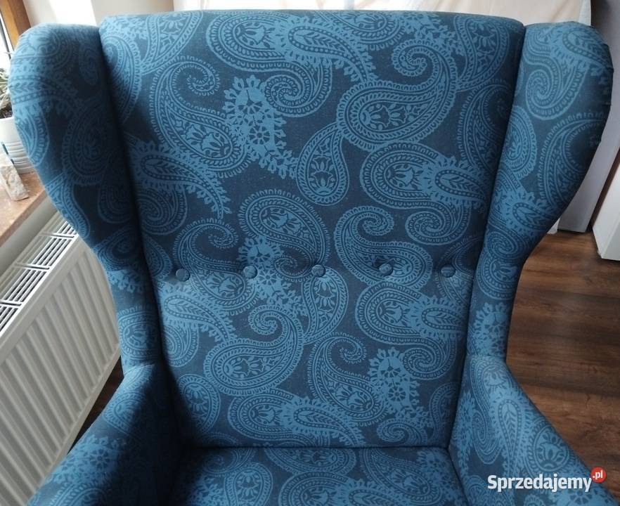 Fotel USZAK Ikea NOWY Granatowy w czarne wzory Fotele Fotele