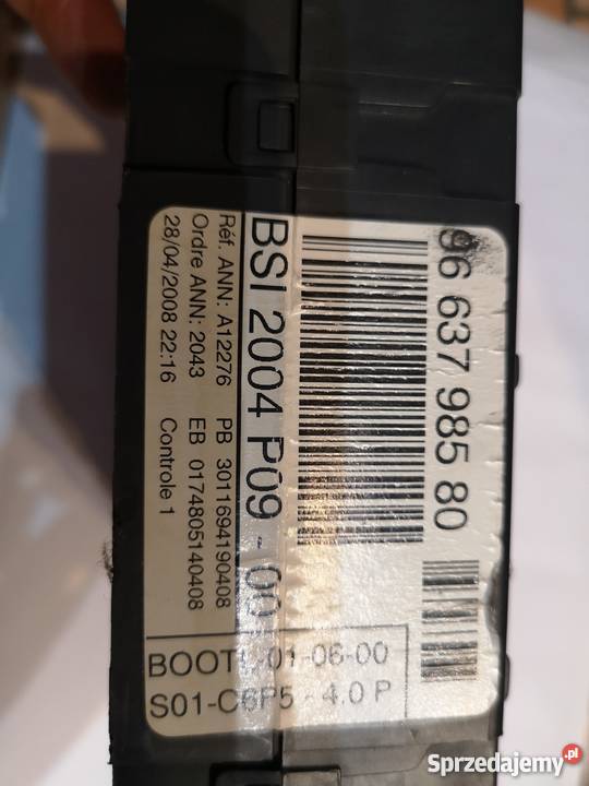 Sterownik BSI 96 637 985 80 Peugeot 207 Margonin