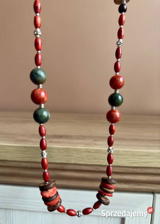 Naszyjnik z korala w stylu BOHO 74 rękodzieło dolnośląskie Legnica sprzedam