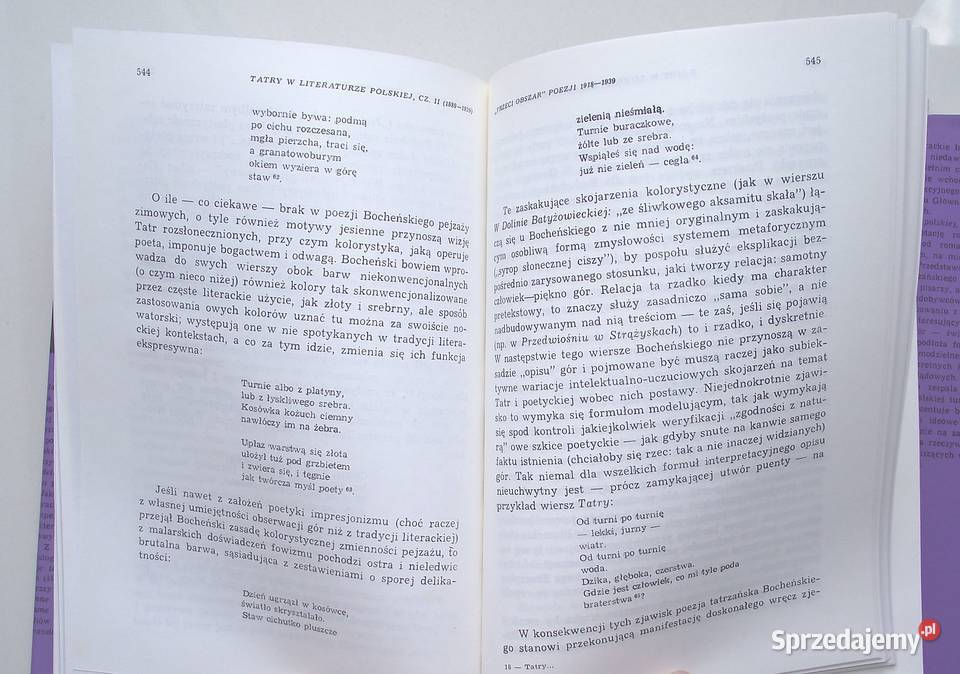 MAŁ Kolbuszewski Tatry w literaturze polskiej literaturoznawstwo Warszawa