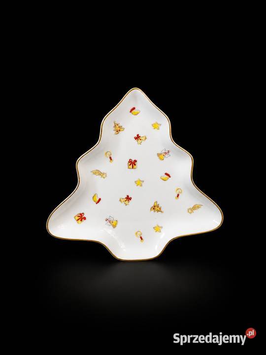 Porcelanowy Talerzyk Świąteczny Choinka TCM Poddębice