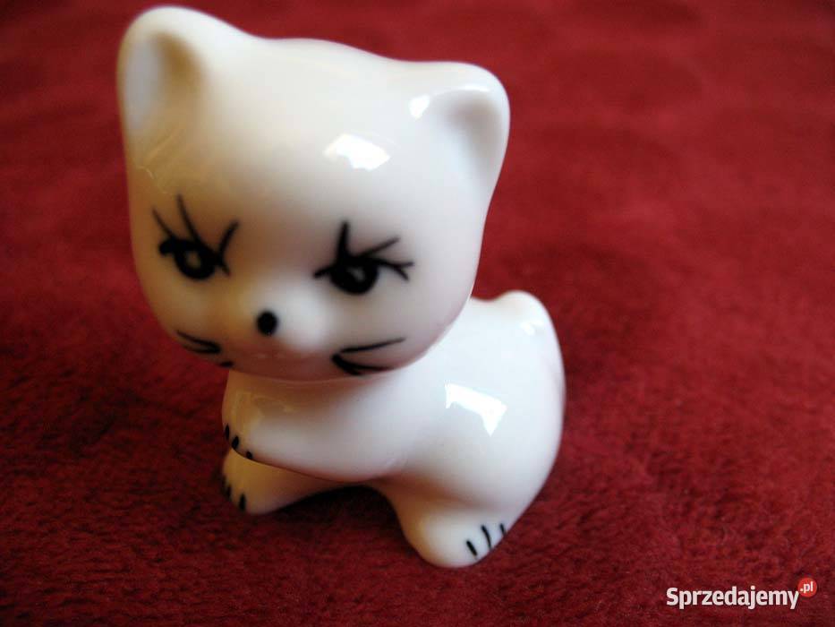 Kot malutki uroczy kotek Figurka porcelana 5 x mazowieckie Siedlce