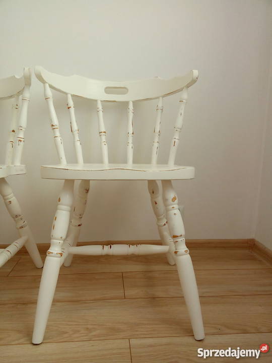 Krzesła drewniane białe Vintage Loft Retro lubelskie Lublin