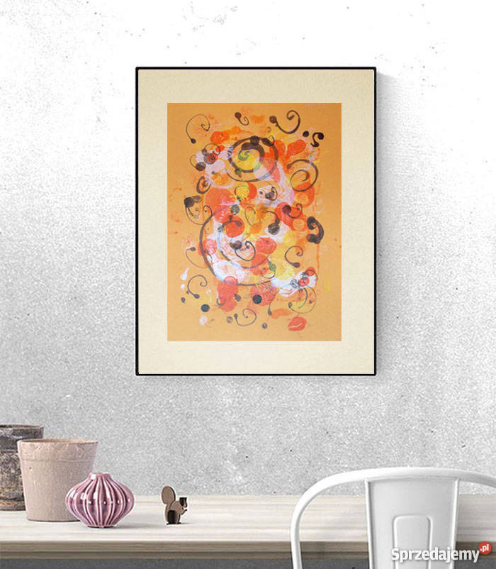 ładna dekoracja abstrakcja w ciepłych kolorach wielkopolskie Poznań sprzedam