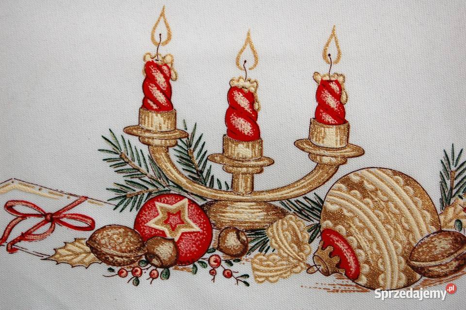 Świąteczna serwetka owalna poliester Boże Lublin